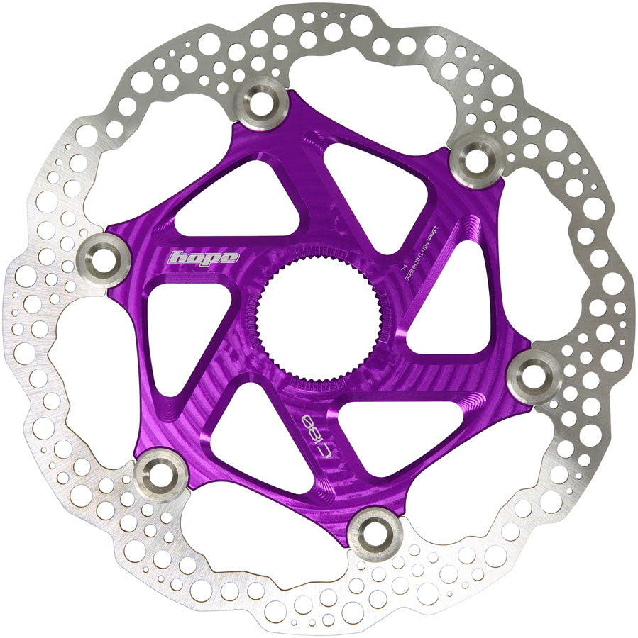 Hope MTB Floating Centre-Lock Disc Brake Rotor - 180mm Center-Lock Purple-Goodwynn'sGoodwynn's