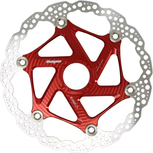 Hope MTB Floating Centre-Lock Disc Brake Rotor - 203mm Center-Lock Red-Goodwynn's