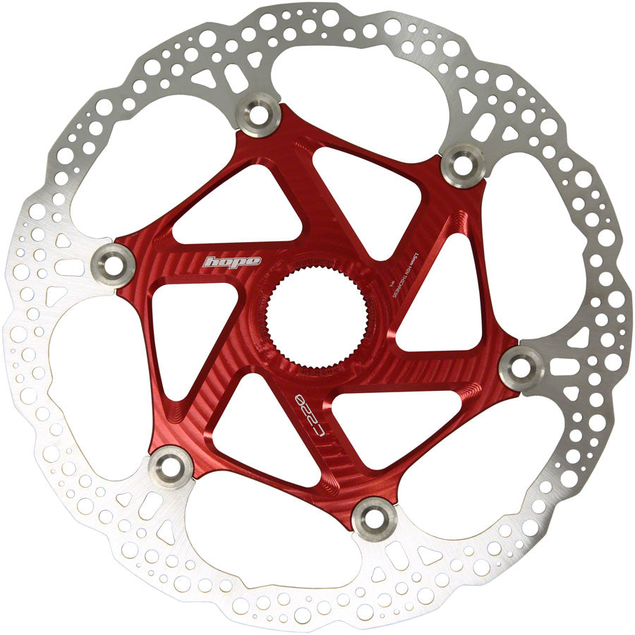 Hope MTB Floating Centre-Lock Disc Brake Rotor - 220mm Center-Lock Red-Goodwynn'sGoodwynn's