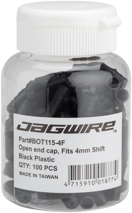 Jagwire 4mm Open Nylon End Caps Bottle of 100 Black-Goodwynn'sGoodwynn's