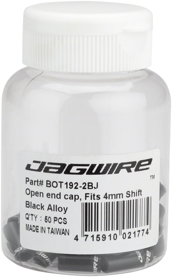 Jagwire 4mm Sealed Alloy End Caps Bottle of 50 Black-Goodwynn'sGoodwynn's