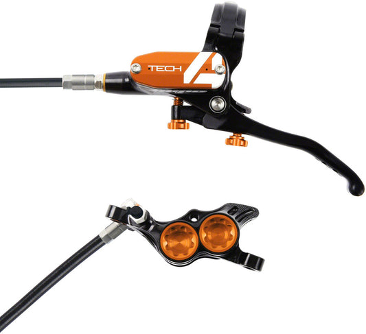 Hope Tech 4 E4 Disc Brake and Lever Set - Rear Hydraulic Post Mount Orange-Goodwynn's