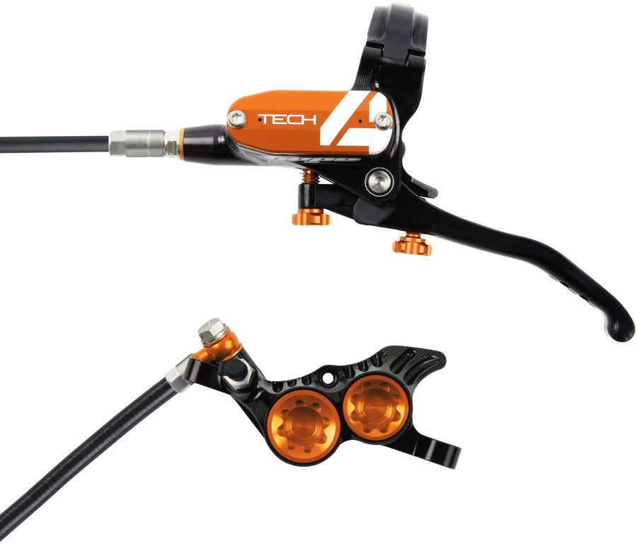 Hope Tech 4 V4 Disc Brake and Lever Set - Rear Hydraulic Post Mount Orange-Goodwynn'sGoodwynn's