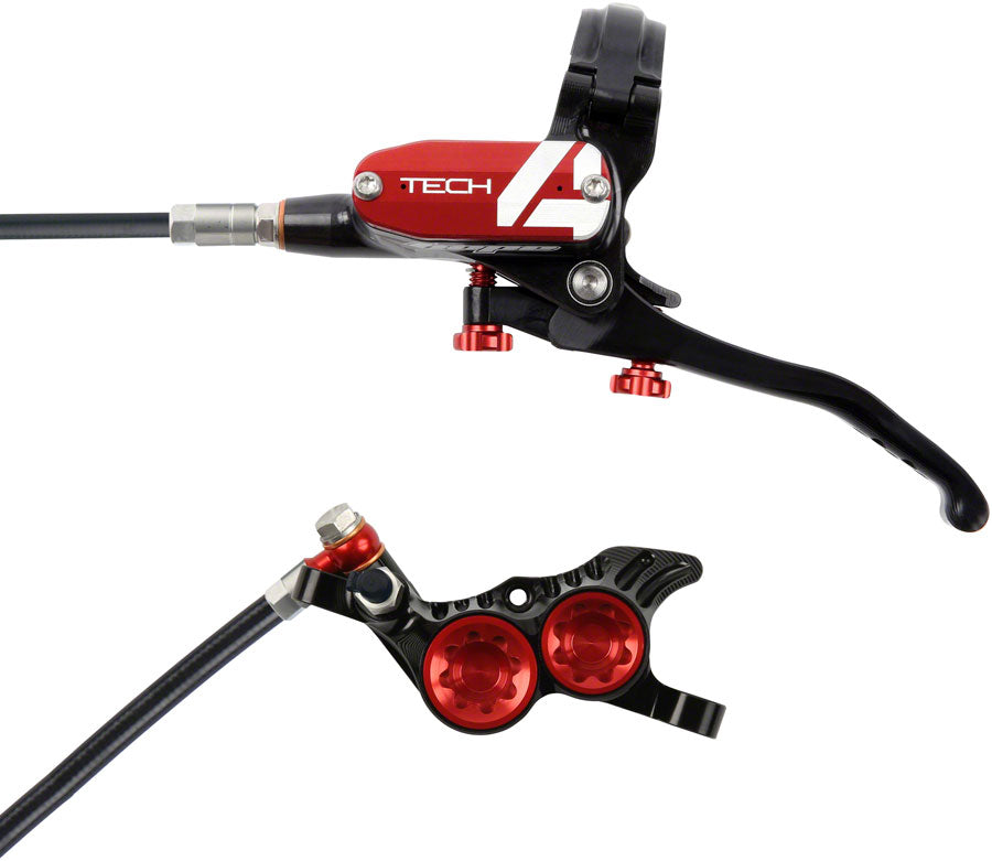 Hope Tech 4 V4 Disc Brake and Lever Set - Front Hydraulic Post Mount Red-Goodwynn'sGoodwynn's