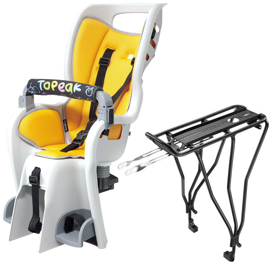 Topeak Baby Seat II Child Seat With Disc Compatible Rear Rack - Fits 26" MTX 2.0 Gray/YLW-Goodwynn'sGoodwynn's