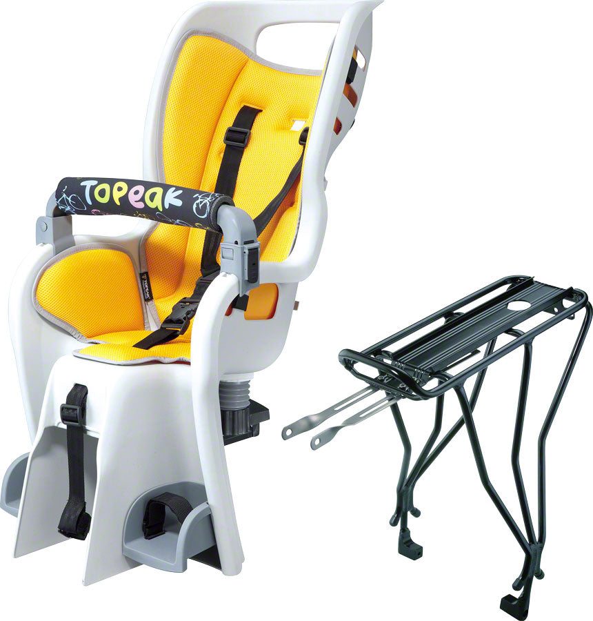 Topeak Baby Seat II Child Seat With Disc Compatible Rear Rack - Fits 29" MTX 2.0 Gray/YLW-Goodwynn'sGoodwynn's