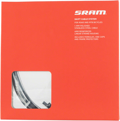 SRAM Stainless Steel Shift Cable Housing Kit - Road/MTB 4mm Reinforced Linear Strand BLK