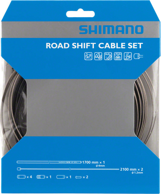 Shimano Road Stainless Derailleur Cable and Housing Set Black-Goodwynn's
