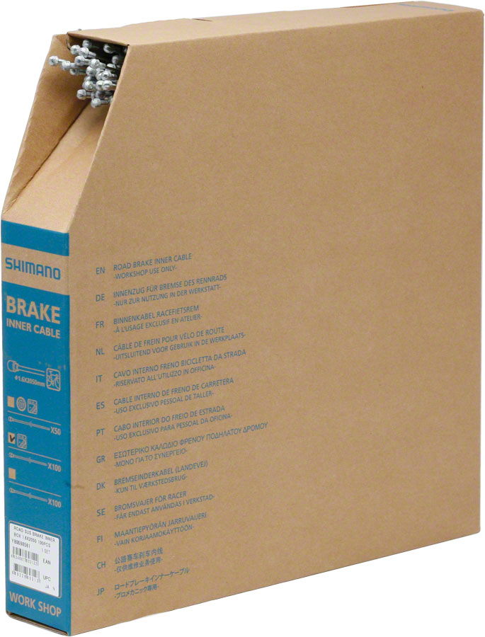 Shimano Stainless Road Brake Cable 1.6 x 2050mm Filebox of 100-Goodwynn'sGoodwynn's