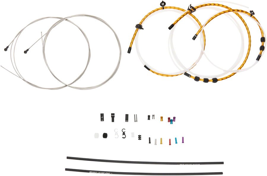 Jagwire Road Elite Link Brake Cable Kit SRAM/Shimano Ultra-Slick Uncoated Cables Gold-Goodwynn'sGoodwynn's