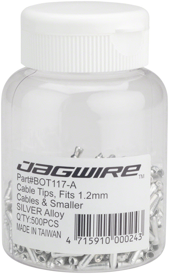 Jagwire 1.2mm Cable End Crimps Silver Bottle/500-Goodwynn'sGoodwynn's