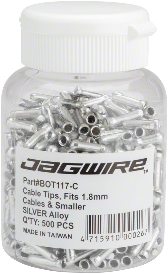 Jagwire 1.8mm Cable End Crimps SIlver Bottle/500-Goodwynn'sGoodwynn's