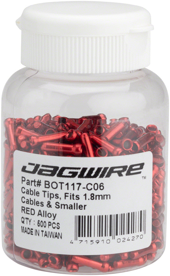 Jagwire 1.8mm Cable End Crimps Red Bottle/500-Goodwynn'sGoodwynn's