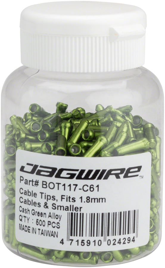 Jagwire 1.8mm Cable End Crimps Green Bottle/500-Goodwynn'sGoodwynn's