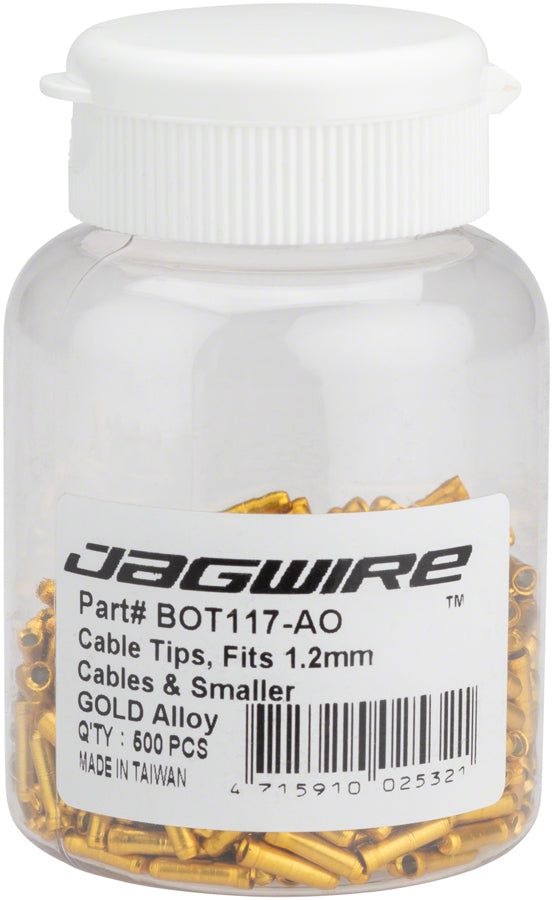 Jagwire 1.2mm Cable End Crimps Gold Bottle/500-Goodwynn'sGoodwynn's