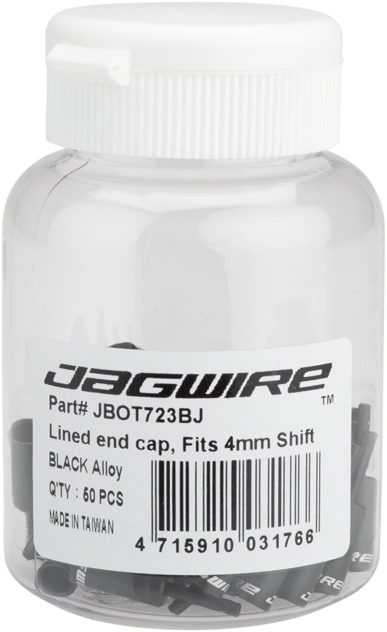 Jagwire 4mm Lined Alloy End Caps Bottle of 50 Black-Goodwynn'sGoodwynn's