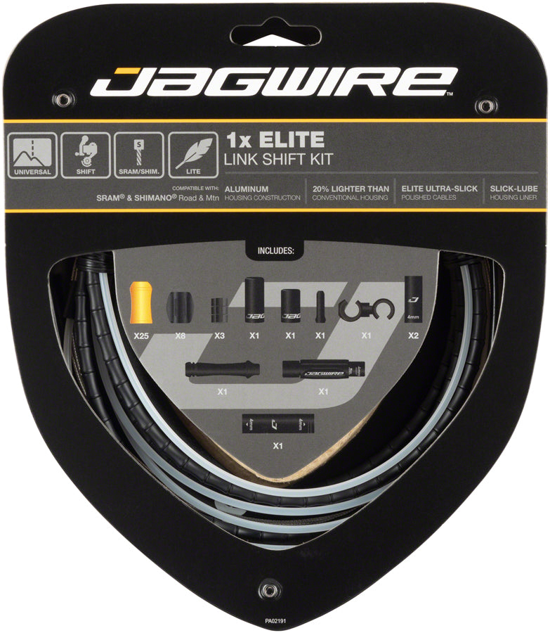 Jagwire 1x Elite Link Shift Cable Kit SRAM/Shimano Polished Ultra-Slick Cable BLK-Goodwynn'sGoodwynn's