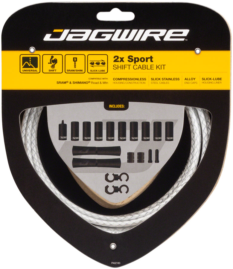 Jagwire 2x Sport Shift Cable Kit SRAM/Shimano Braided White-Goodwynn'sGoodwynn's