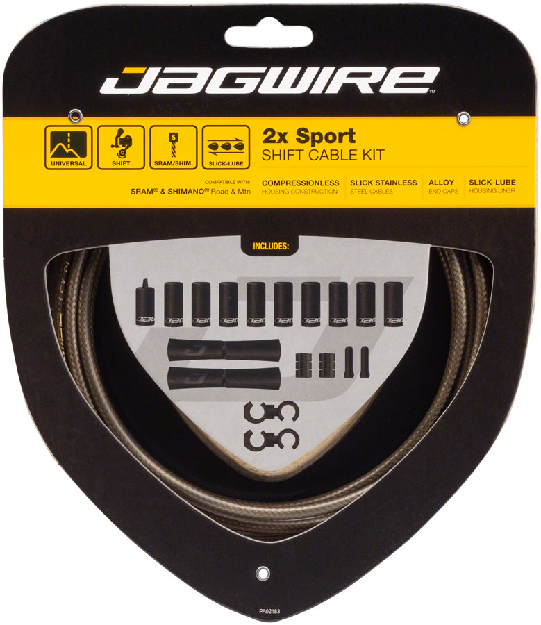 Jagwire 2x Sport Shift Cable Kit SRAM/Shimano Carbon Silver-Goodwynn'sGoodwynn's