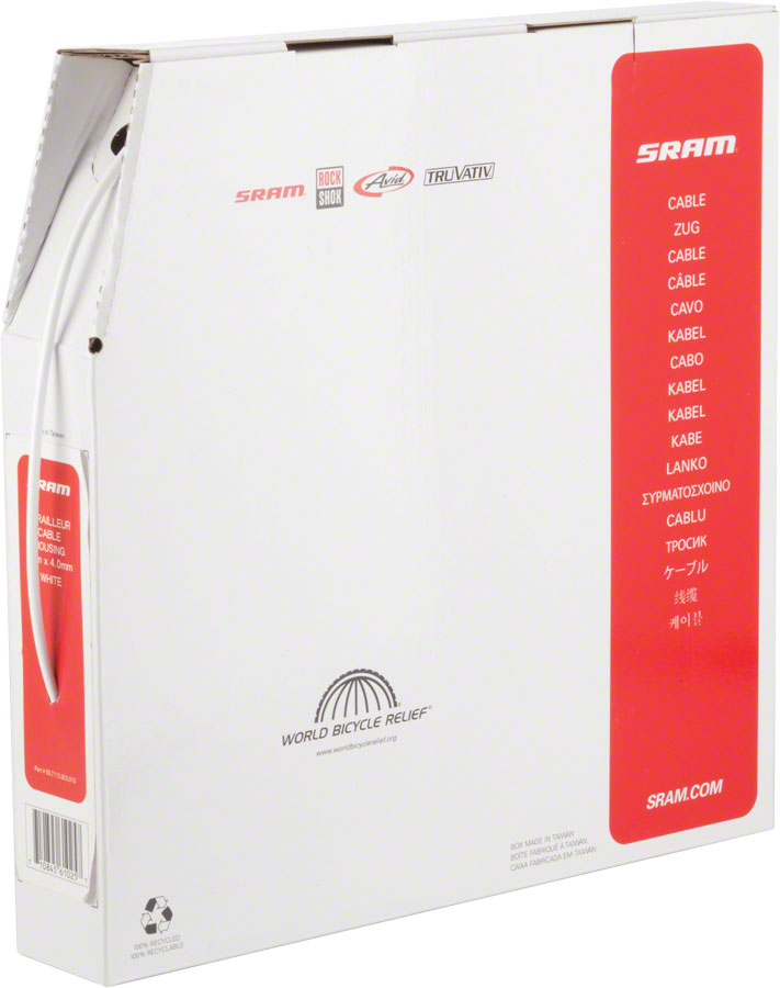 SRAM 4mm Derailleur Cable Housing White 30 Meter Filebox-Goodwynn'sGoodwynn's