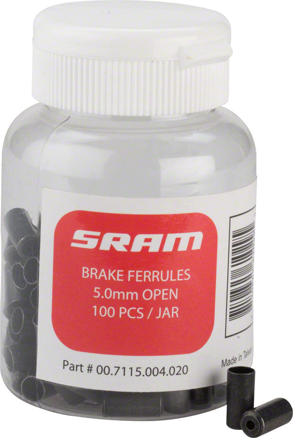 SRAM 5mm Brake Cable Housing Ferrules Black 100-count Jar-Goodwynn'sGoodwynn's