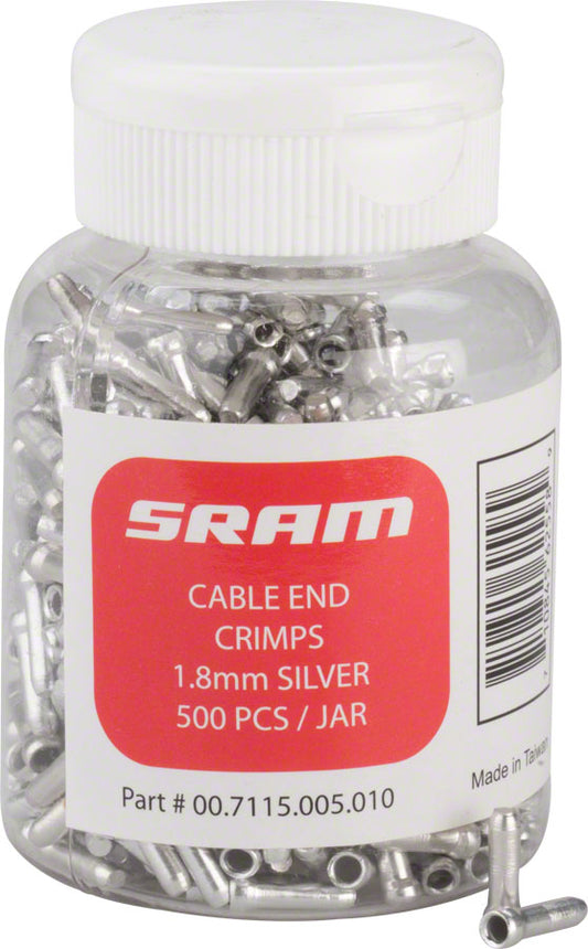 SRAM Cable End Crimps 1.8mm 500-Count Jar-Goodwynn's