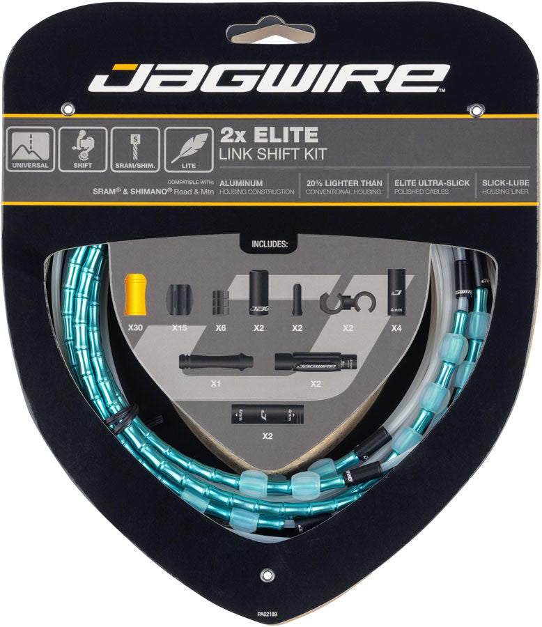 Jagwire 2x Elite Link Shift Cable Kit - SRAM/Shimano Polished Ultra-Slick Cables Ltd. Celeste-Goodwynn'sGoodwynn's