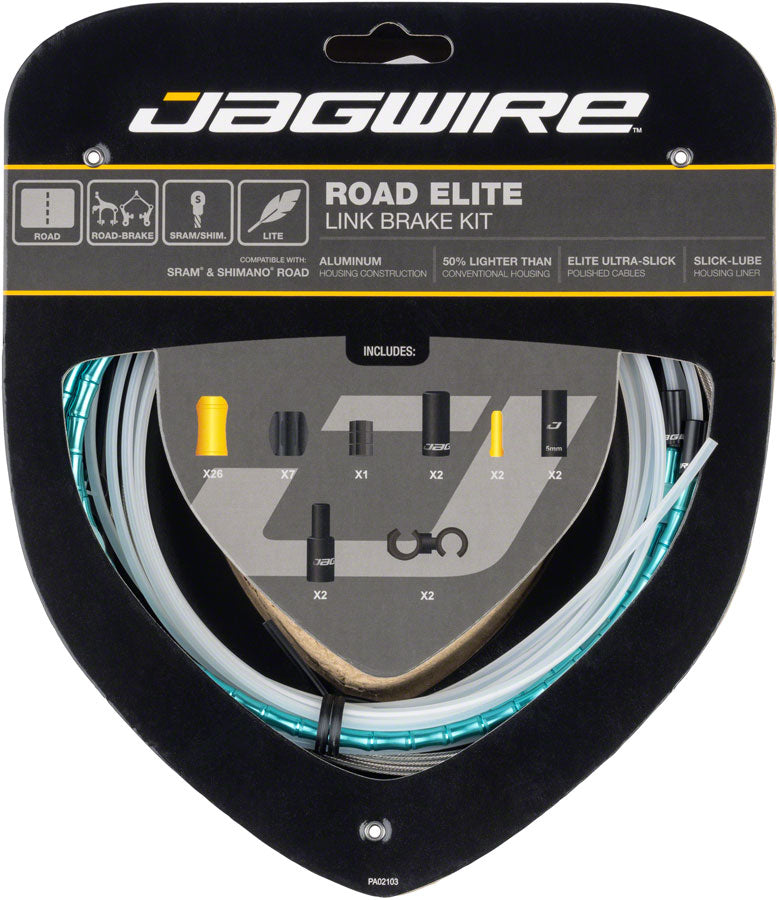 Jagwire Road Elite Link Brake Cable Kit - SRAM/Shimano Ultra-Slick Uncoated Cables Ltd. Celeste-Goodwynn'sGoodwynn's