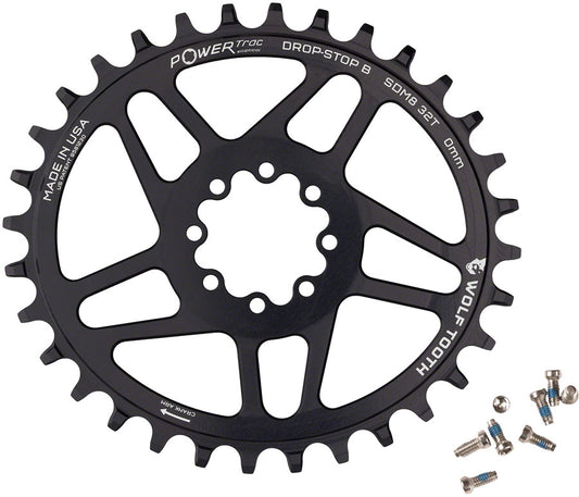 Wolf Tooth Elliptical Direct Mount Chainring - 32t SRAM Direct Mount Drop-Stop B For SRAM 8-Bolt Cranksets 0mm Offset BLK-Goodwynn's