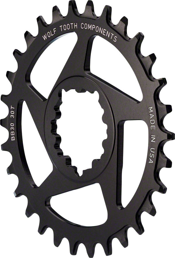 Wolf Tooth Direct Mount Chainring - 32t SRAM Direct Mount Drop-Stop A For BB30 Short Spindle Cranksets 0mm Offset BLK-Goodwynn'sGoodwynn's