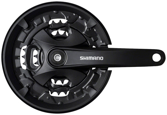 Shimano FC-MT101 Crankset - 175mm 9-Speed 40/30/22t Square Taper JIS Spindle Interface 50mm Chainline BLK-Goodwynn's