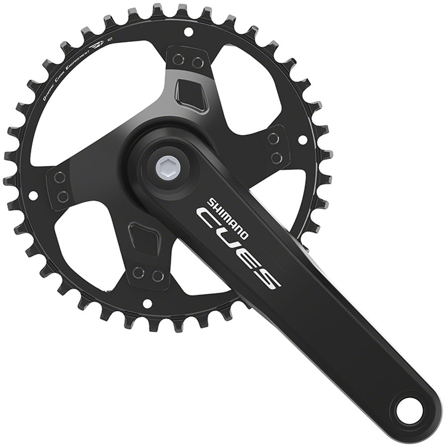 Shimano CUES FC-U4000-1 Crankset - 170mm 9/10/11-Speed 40t Riveted Square Taper JIS Spindle Interface BLK-Goodwynn&#39;sGoodwynn&#39;s