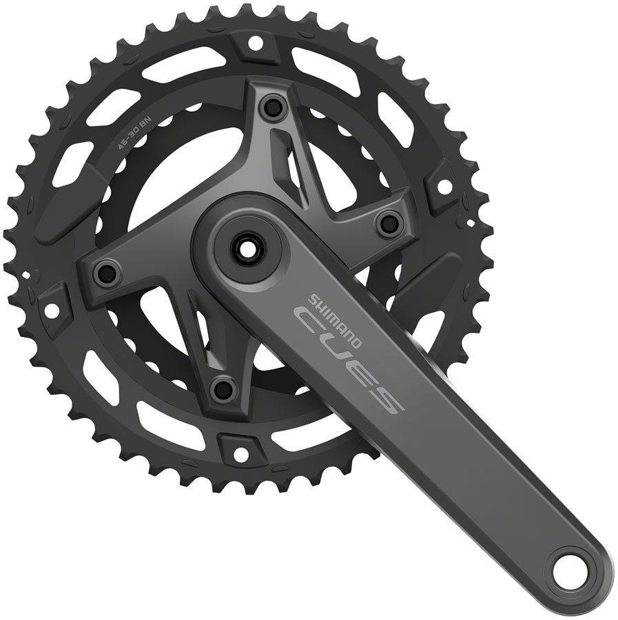 Shimano CUES FC-U6000-2 Crankset - 170mm 9/10-Speed 46/30t Asymmetric 110 BCD Hollowtech II BLK-Goodwynn'sGoodwynn's