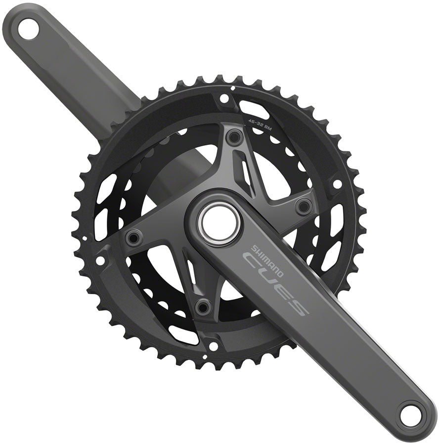 Shimano CUES FC-U6010-2 Crankset - 170mm 11-Speed 46/32t Asymmetric 110 BCD Hollowtech II BLK-Goodwynn'sGoodwynn's