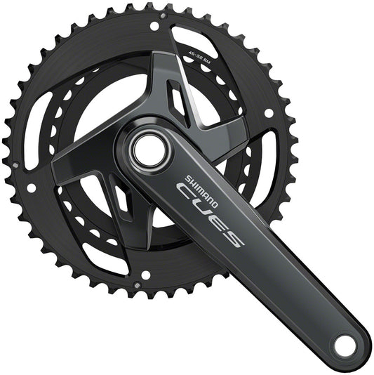 Shimano CUES FC-U8000-2 Crankset - 170mm 11-Speed 46/32t Asymmetric 96 BCD Hollowtech II BLK-Goodwynn's