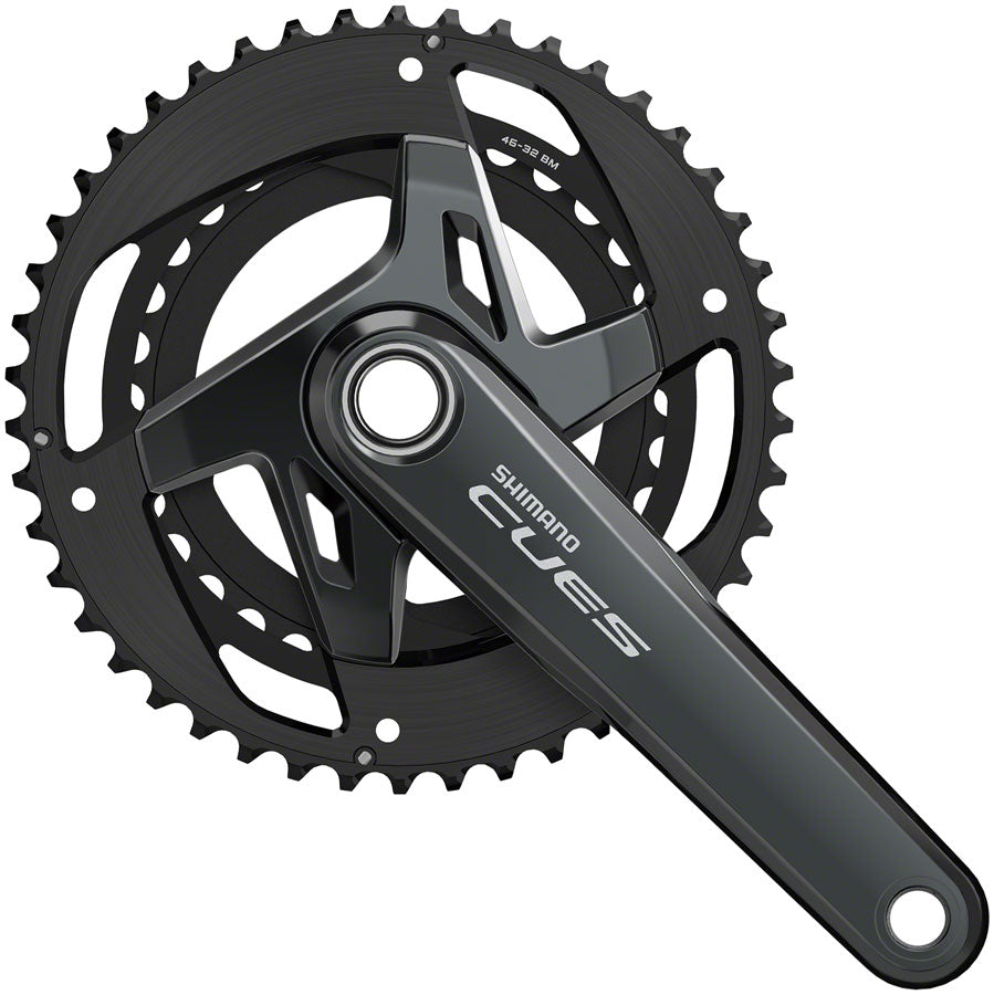 Shimano CUES FC-U8000-2 Crankset - 175mm 11-Speed 46/32t Asymmetric 96 BCD Hollowtech II BLK-Goodwynn'sGoodwynn's