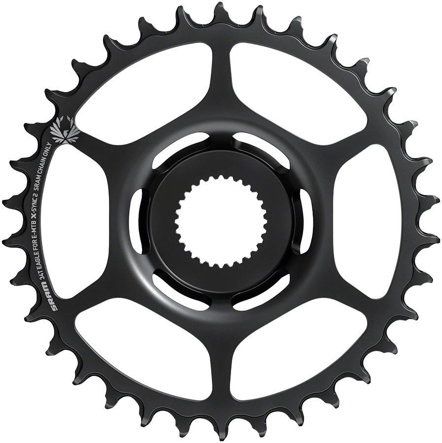 SRAM 34t Bosch Direct Mount 11/12-Speed X-Sync2 Eagle Chainring Black-Goodwynn'sGoodwynn's