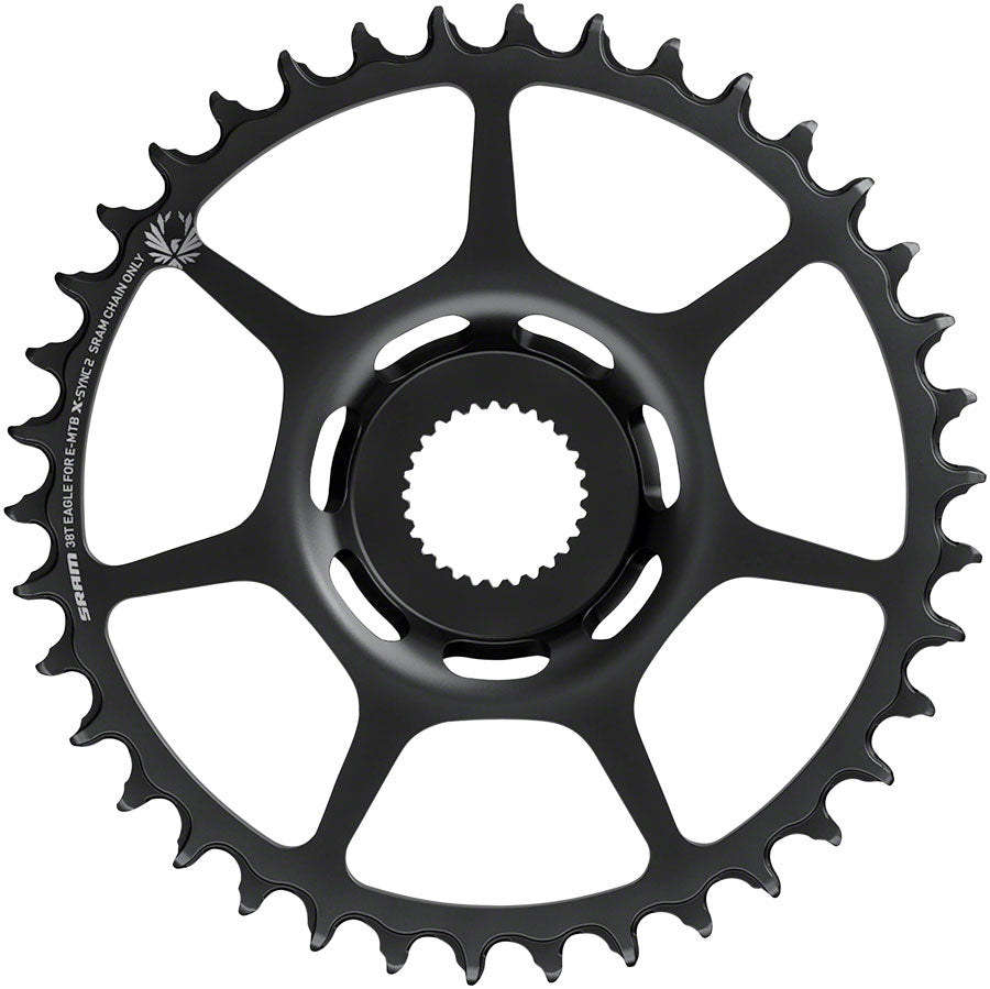 SRAM 38t Bosch Direct Mount 11/12-Speed X-Sync2 Eagle Chainring Black-Goodwynn'sGoodwynn's