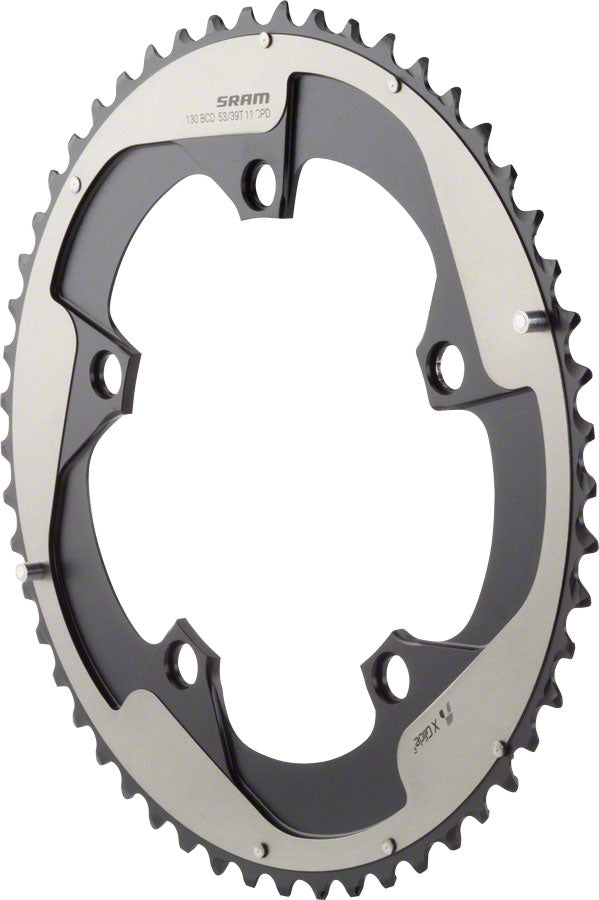 SRAM Red 22 53T 130mm BCD YAW Chainring Gray Hidden Non-Hidden Bolt Use 39T-Goodwynn'sGoodwynn's