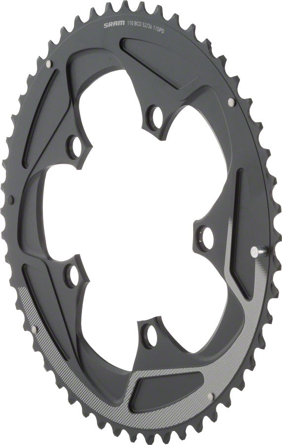 SRAM 52 Tooth 11-Speed 110mm BCD Yaw Chainring BLK Silver Trim Use 36 38T-Goodwynn'sGoodwynn's