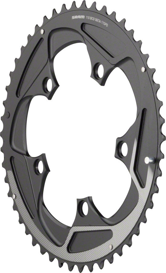 SRAM 50 Teeth 110mm BCD 11-Speed Yaw Chainring BLK Silver Trim Use 34T-Goodwynn'sGoodwynn's