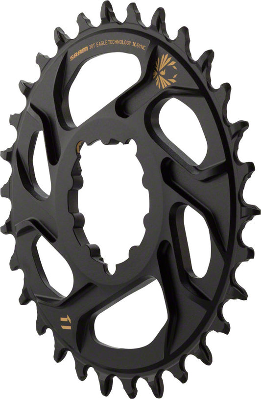 SRAM X-Sync 2 Eagle Direct Mount Chainring - 30 Tooth 3mm Boost Offset 12-Speed BLK Gold-Goodwynn's