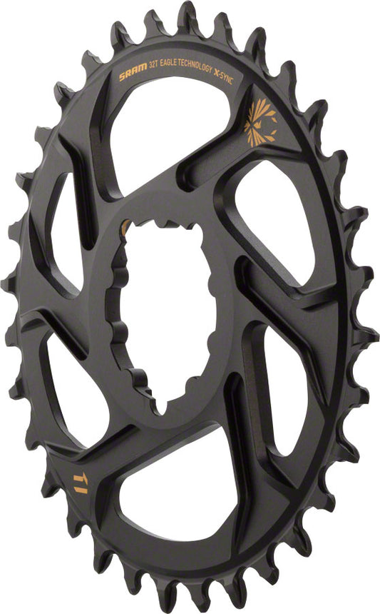 SRAM X-Sync 2 Eagle Direct Mount Chainring - 32 Tooth 3mm Boost Offset 12-Speed BLK Gold-Goodwynn's
