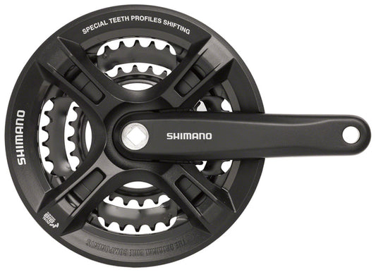 Shimano Altus FC-M311 Crankset - 170mm 7/8-Speed 48/38/28t Riveted Square Taper JIS Spindle Interface BLK-Goodwynn's
