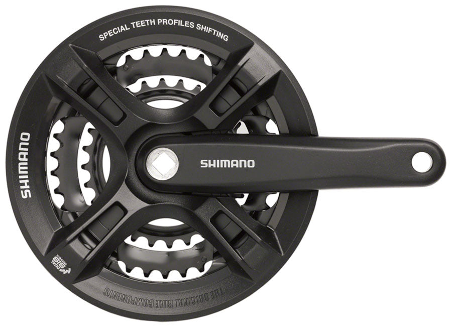 Shimano Altus FC-M311 Crankset - 170mm 7/8-Speed 42/32/22t Riveted Square Taper JIS Spindle Interface BLK With Chainguard-Goodwynn'sGoodwynn's
