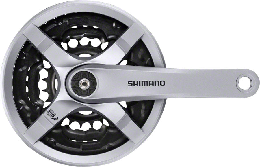 Shimano Tourney FC-TY501 Crankset - 170mm 6/7/8-Speed 42/34/24t Riveted Square Taper JIS Spindle Interface Silver-Goodwynn'sGoodwynn's