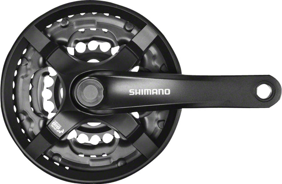 Shimano Tourney FC-TY501 Crankset - 170mm 6/7/8-Speed 48/38/28t Riveted Square Taper JIS Spindle Interface BLK-Goodwynn&#39;sGoodwynn&#39;s