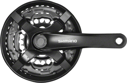 Shimano Tourney FC-TY501 Crankset - 175mm 6/7/8-Speed 42/34/24t Riveted Square Taper JIS Spindle Interface BLK-Goodwynn's