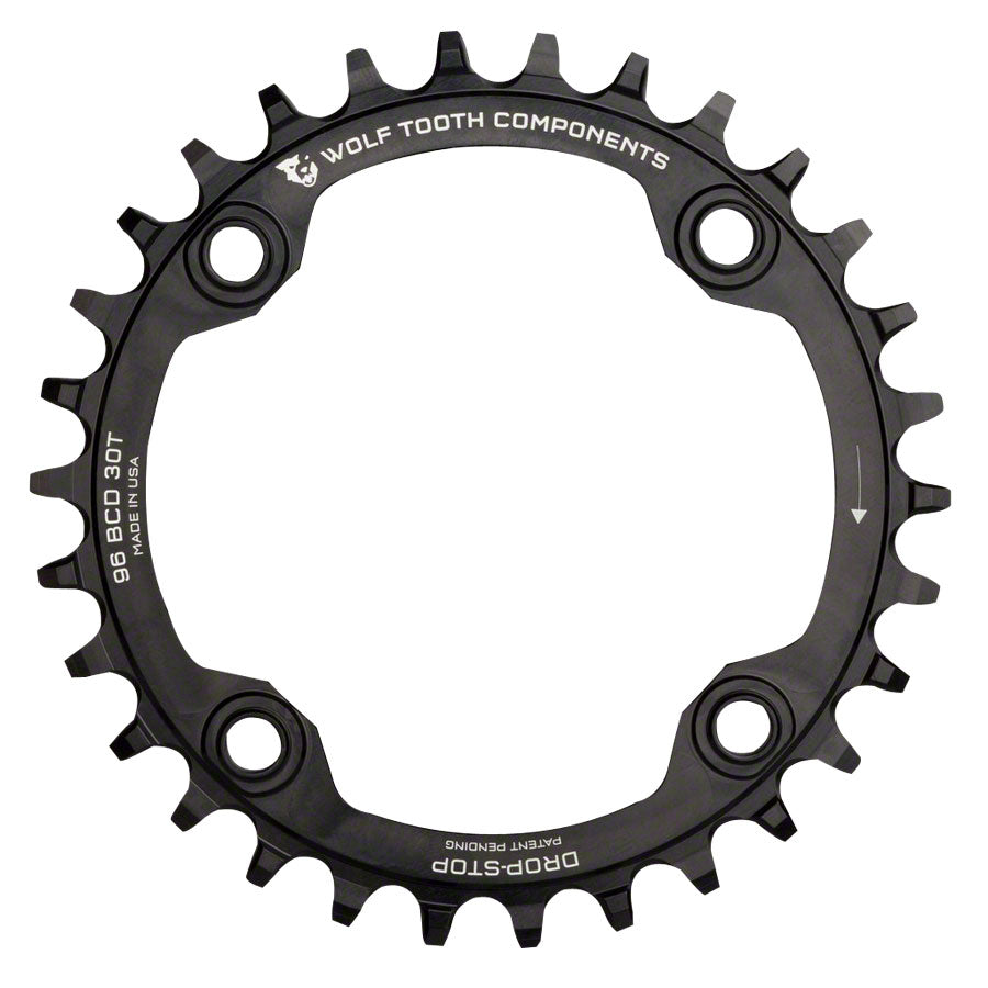 Wolf Tooth 96 Symmetrical BCD Chainring - 32t 96 BCD 4-Bolt Drop-Stop For Shimano Cranks BLK-Goodwynn'sGoodwynn's