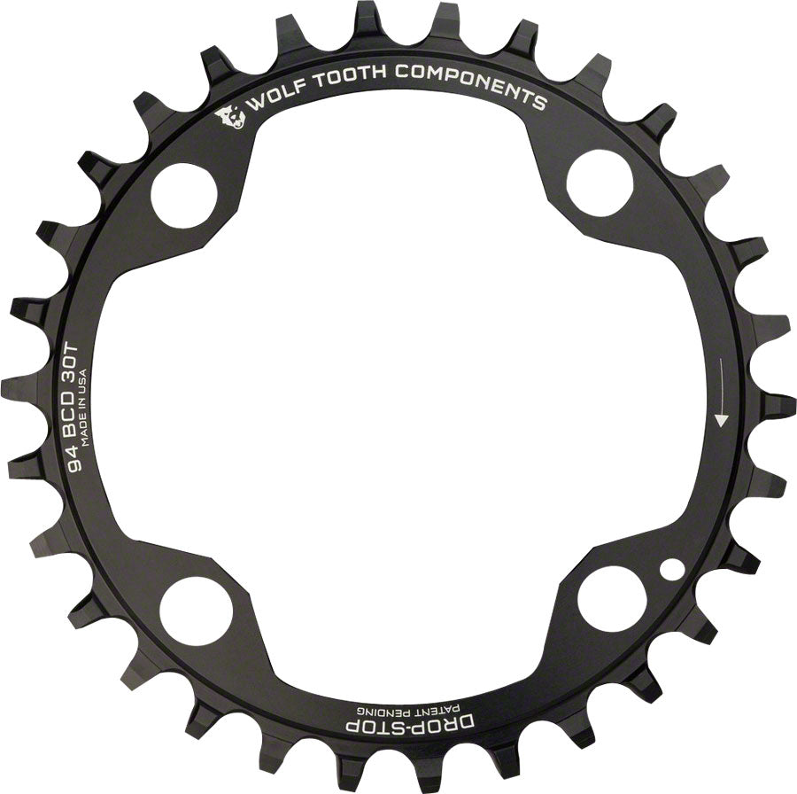 Wolf Tooth 94 BCD Chainring - 32t 94 BCD 4-Bolt Drop-Stop For SRAM Cranks BLK-Goodwynn'sGoodwynn's